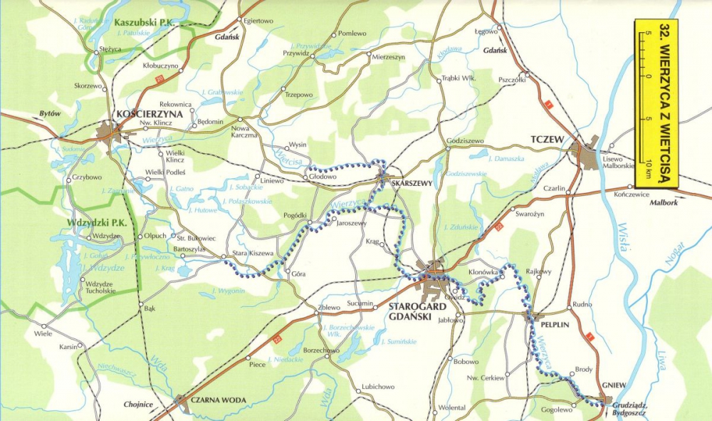 Kajaki Wierzyca - mapa